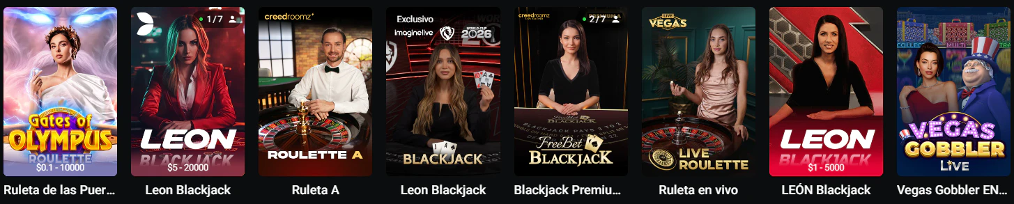 Leon Casino juegos de casino en vivo
